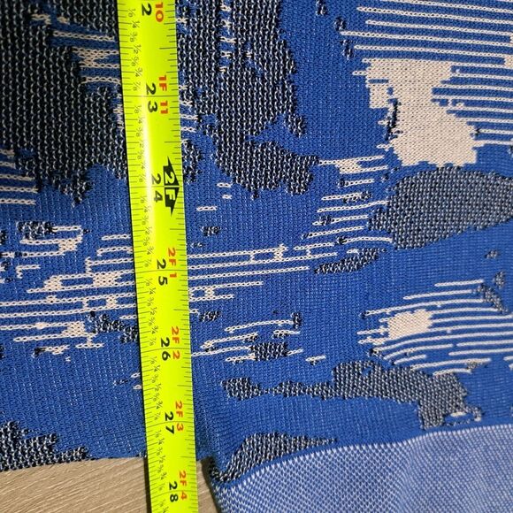 Ming Wang Textured Elegant Chic Knit Abstract Shift Dress XL Blue Multi-Color - Picture 11 of 17